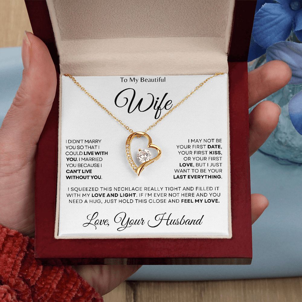 To My Beautiful Wife | Can't Live Without You - Forever Love Necklace