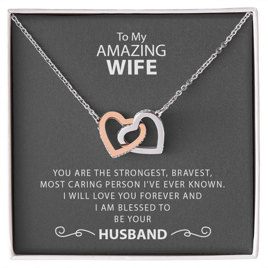My Wife | You Are Amazing - Interlocking Hearts Necklace